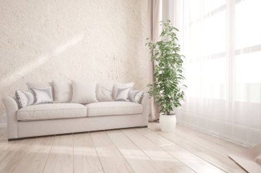 Modern iç tasarım. 3d illüstrasyon