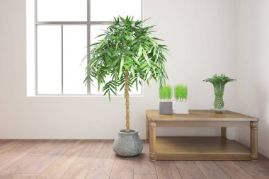 Modern iç tasarım. 3d illüstrasyon