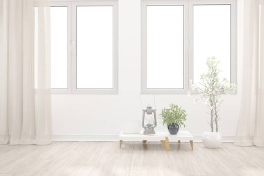 Modern iç tasarım. 3d illüstrasyon