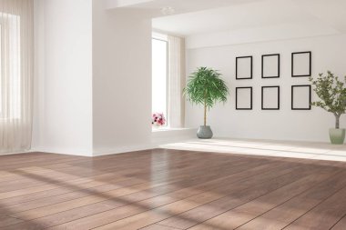 Modern iç tasarım. 3d illüstrasyon