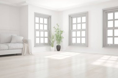 Modern iç tasarım. 3d illüstrasyon