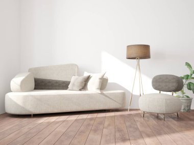 Modern iç tasarım. 3d illüstrasyon