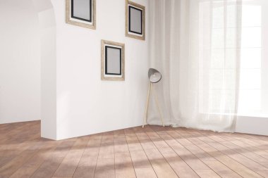 Modern iç tasarım. 3d illüstrasyon