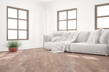 Modern iç tasarım. 3d illüstrasyon