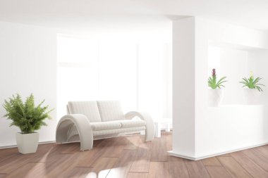 Modern iç tasarım. 3d illüstrasyon