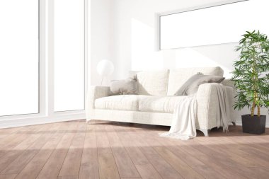 Modern iç tasarım. 3d illüstrasyon