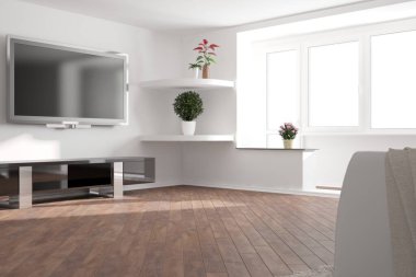 Modern iç tasarım. 3d illüstrasyon