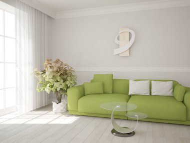 Modern iç tasarım. 3d illüstrasyon