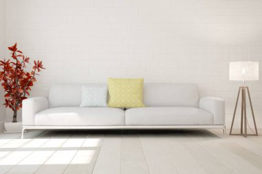 Modern iç tasarım. 3d illüstrasyon