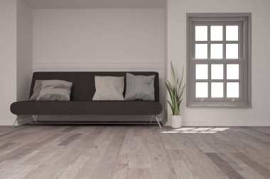 Modern iç tasarım. 3d illüstrasyon