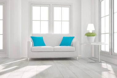 Modern iç tasarım. 3d illüstrasyon