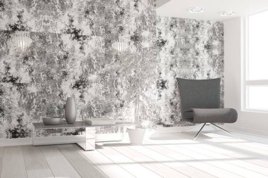 Modern iç tasarım. 3d illüstrasyon