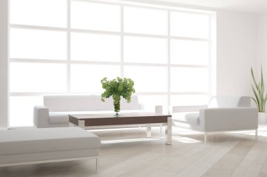 Modern iç tasarım. 3d illüstrasyon