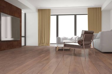 Modern iç tasarım. 3d illüstrasyon