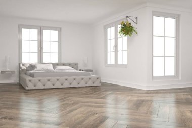 Modern iç tasarım. 3d illüstrasyon