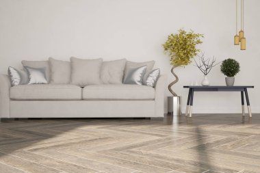 Modern iç tasarım. 3d illüstrasyon