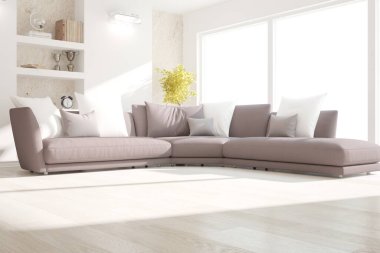 Modern iç tasarım. 3d illüstrasyon