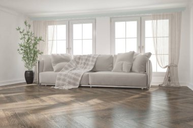 Modern iç tasarım. 3d illüstrasyon