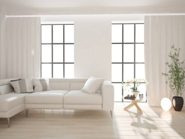 Modern iç tasarım. 3d illüstrasyon