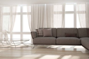 Modern iç tasarım. 3d illüstrasyon