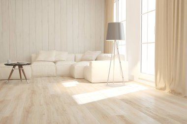 Modern iç tasarım. 3d illüstrasyon