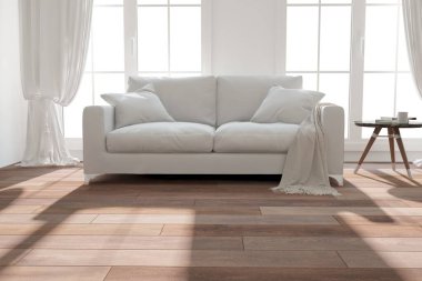 Modern iç tasarım. 3d illüstrasyon