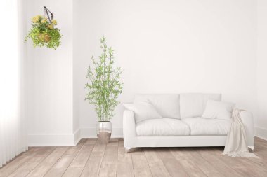 Modern iç tasarım. 3d illüstrasyon