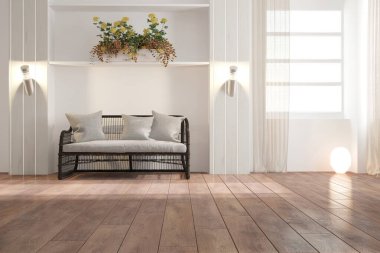 Modern iç tasarım. 3d illüstrasyon