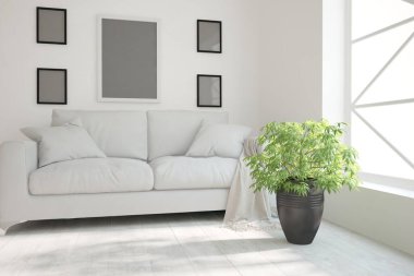 Modern iç tasarım. 3d illüstrasyon