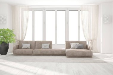 Modern iç tasarım. 3d illüstrasyon