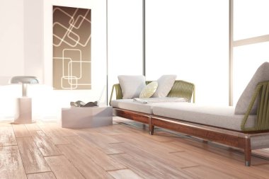 Modern iç tasarım. 3d illüstrasyon