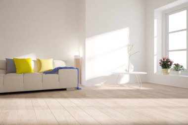 Modern iç tasarım. 3d illüstrasyon