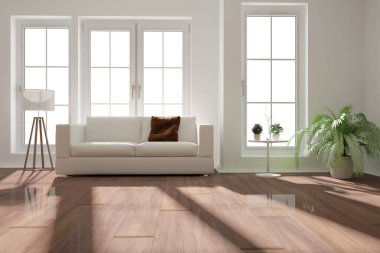 Modern iç tasarım. 3d illüstrasyon