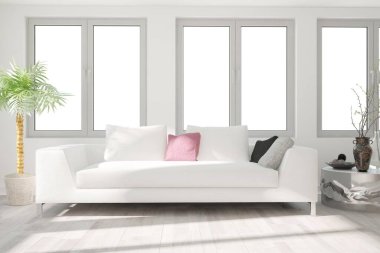 Modern iç tasarım. 3d illüstrasyon