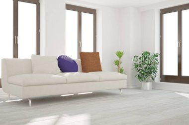 Modern iç tasarım. 3d illüstrasyon