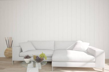 Modern iç tasarım. 3d illüstrasyon