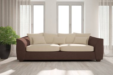 Modern iç tasarım. 3d illüstrasyon