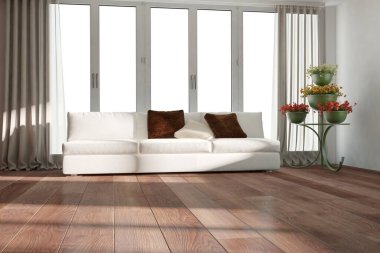 Modern iç tasarım. 3d illüstrasyon