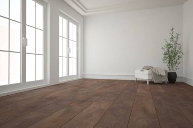 Modern iç tasarım. 3d illüstrasyon