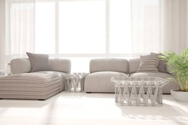 Modern iç tasarım. 3d illüstrasyon