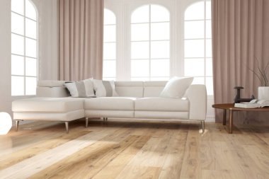 Modern iç tasarım. 3d illüstrasyon