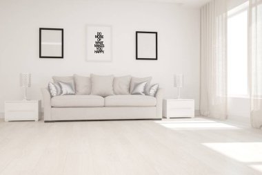 Modern iç tasarım. 3d illüstrasyon