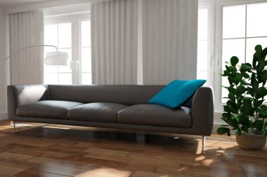 Modern iç tasarım. 3d illüstrasyon