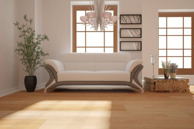 Modern iç tasarım. 3d illüstrasyon