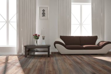 Modern iç tasarım. 3d illüstrasyon