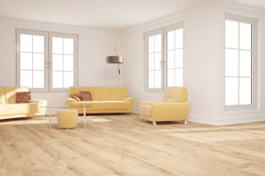 Modern iç tasarım. 3d illüstrasyon