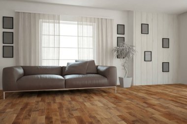 Modern iç tasarım. 3d illüstrasyon