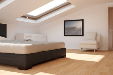 Modern iç tasarım. 3d illüstrasyon