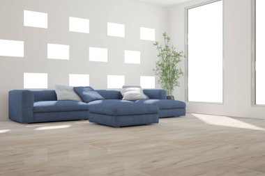 Modern iç tasarım. 3d illüstrasyon