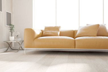 Modern iç tasarım. 3d illüstrasyon